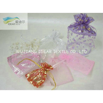 light weight Bright Foiling Polyester Organza For Candy Bag